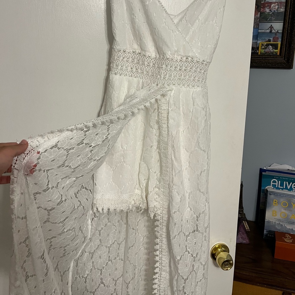 Bridal romper with skirt